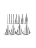 Professional Stainless Steel Threaded Ear Stretching Taper Set – 12 Pcs (Ø3mm to Ø25mm)